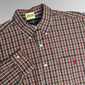 Ralph Lauren Blake Button Down Shirt Mens Large Multicolor Tartan Long Sleeve